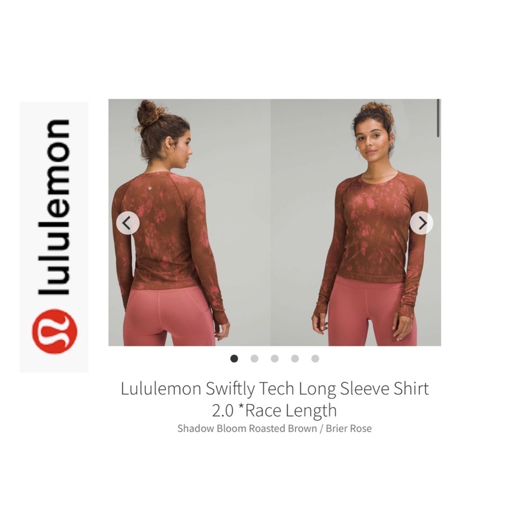 BNWOT Lululemon Long Sleeve Swiftly 2.0 Race Length Top. Brown. Sz 10